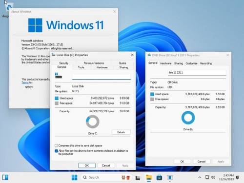 Вышла tiny11 2311 — «облегчённая» версия Windows 11 23H2 с поддержкой Copilot и не только